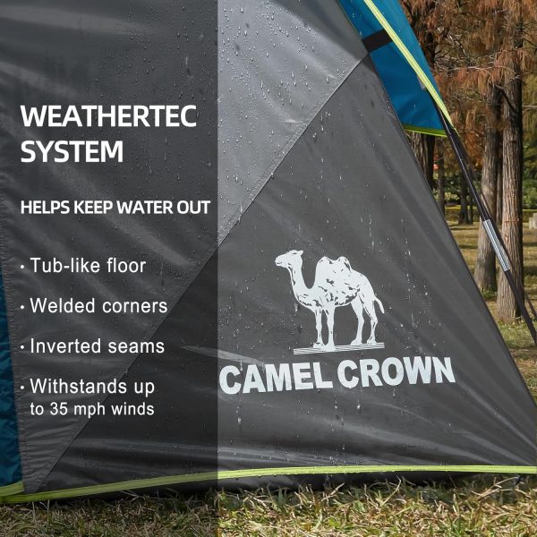 CAMEL CROWN Tents for Camping 4 Person Tent Waterproof Easy Setup Backpacking Tents with Floor Mats Family Tent for Outdoor Hiking - Image 4