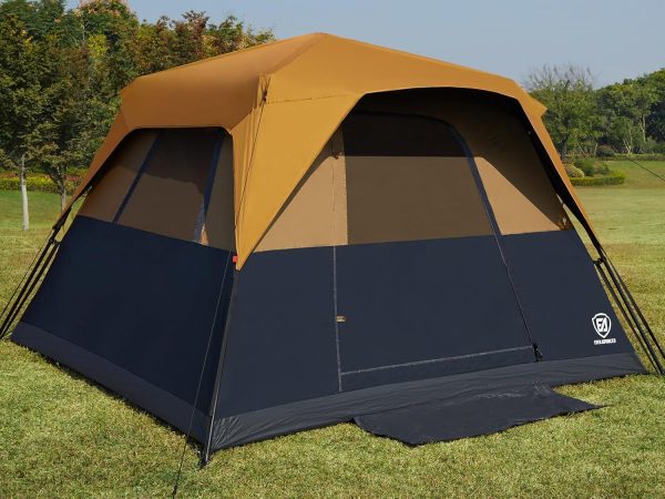 EVER ADVANCED 6 Person Blackout Camping Tent Instant Cabin Tents for Family with Rainfly, 60s Easy Setup, Water-Resistant