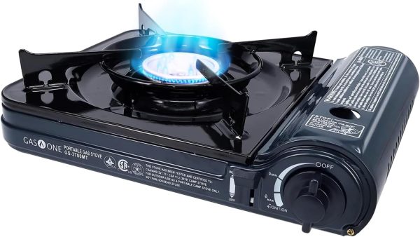 GAS ONE NEW 10,000 BTU CSA List Portable Butane Gas Stove with Carrying Case CSA Listed- Midnight