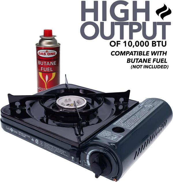 GAS ONE NEW 10,000 BTU CSA List Portable Butane Gas Stove with Carrying Case CSA Listed- Midnight - Image 3