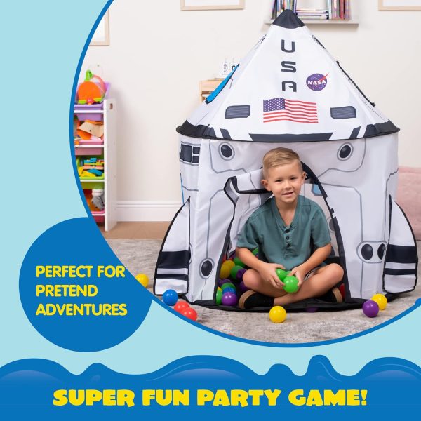 JOYIN Rocket Ship Play Tent Pop up Play Tent Kids Indoor Outdoor Spaceship Playhouse Tent Set - Image 4