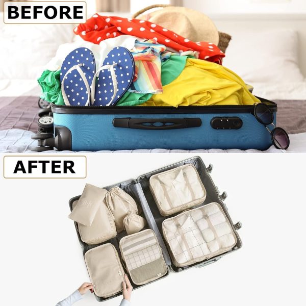 Packing Cubes for Suitcases Travel Luggage Organizers,8 Set Travel Essentials Luggage Organizer for Travel Accessories Shoe Bag Tioletry Bag Laundry Bag - Image 5