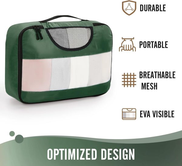 Veken 6 Set Packing Cubes for Suitcases, Travel Organizer Bags for Carry on Luggage, Suitcase Organizer Bags Set for Travel Essentials Travel Accessories in 4 Sizes(Extra Large, Large, Medium, Small) - Image 4